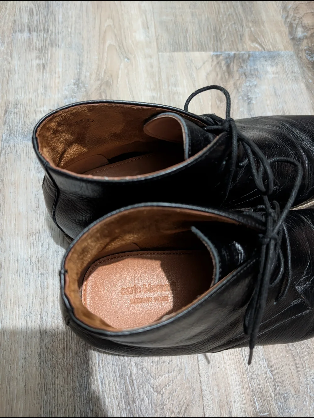 Carlo Morandi Black Leather Men's Chukka Boots